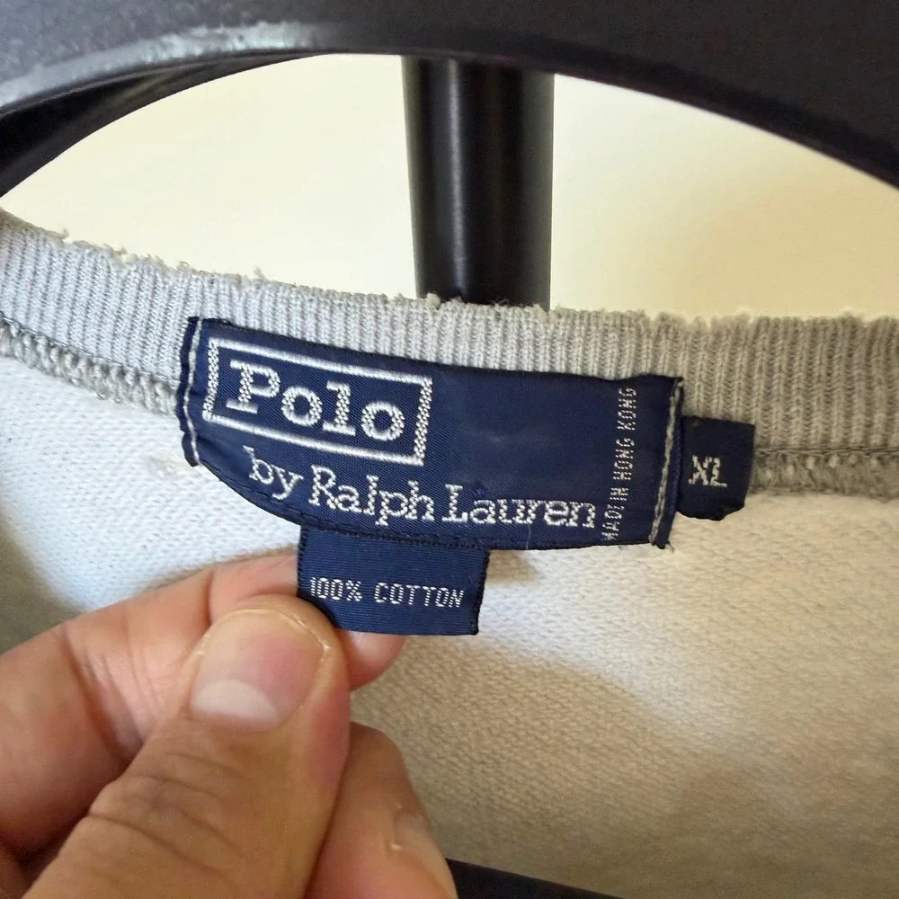 Polo Ralph Lauren 90's‎ Distressed Sweatshirt Heather Gray XL Mens Crewneck